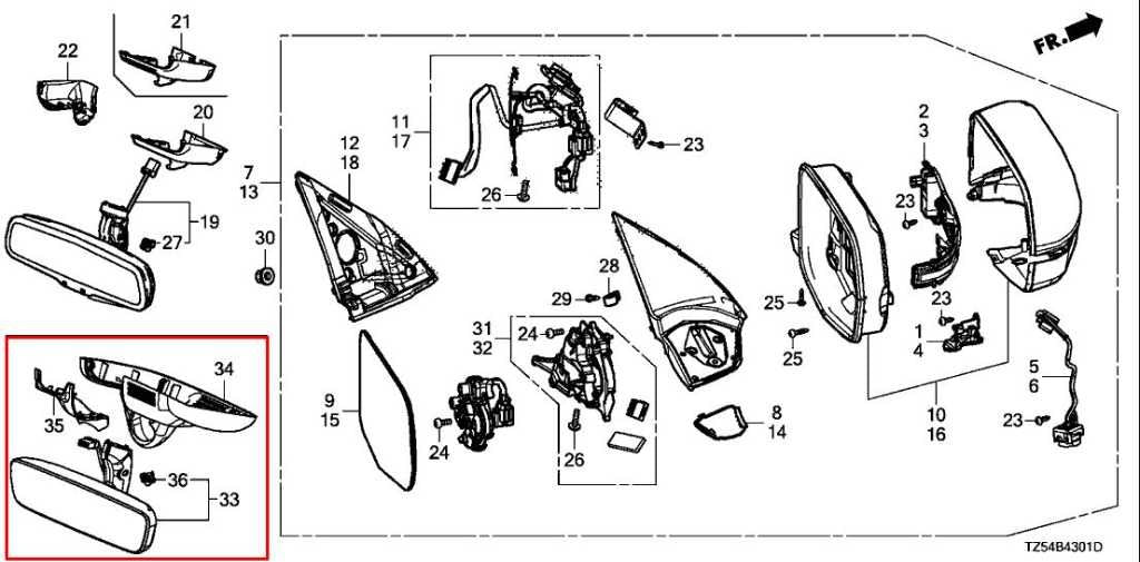 2016-2020 Acura MDX w/Technology Pkg Interior Inside Rear View Mirror w/ Cover1