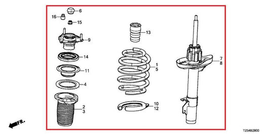 16-20 Acura MDX w/Tech Pkg SH-AWD Front Right Strut Shock Absorber 51611-TZ6-A01 - Alshned Auto Parts