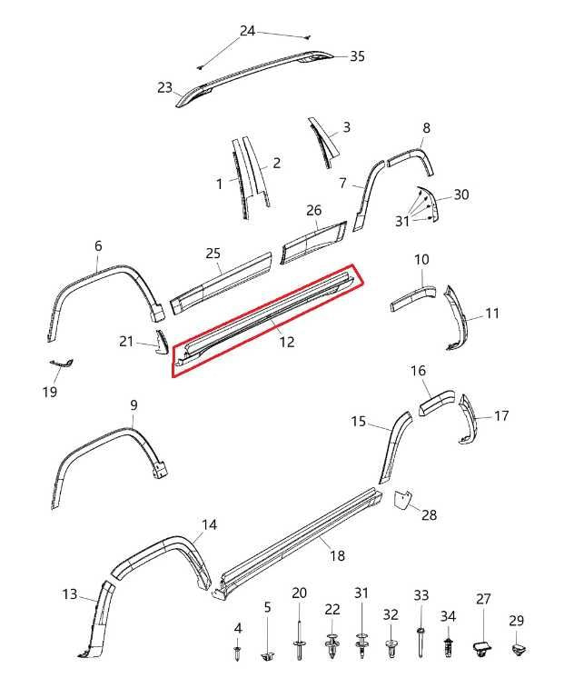 2017-21 Jeep Cherokee Latitude Right Side Rocker Skirt Panel Molding 1YW36TRMAH - Alshned Auto Parts