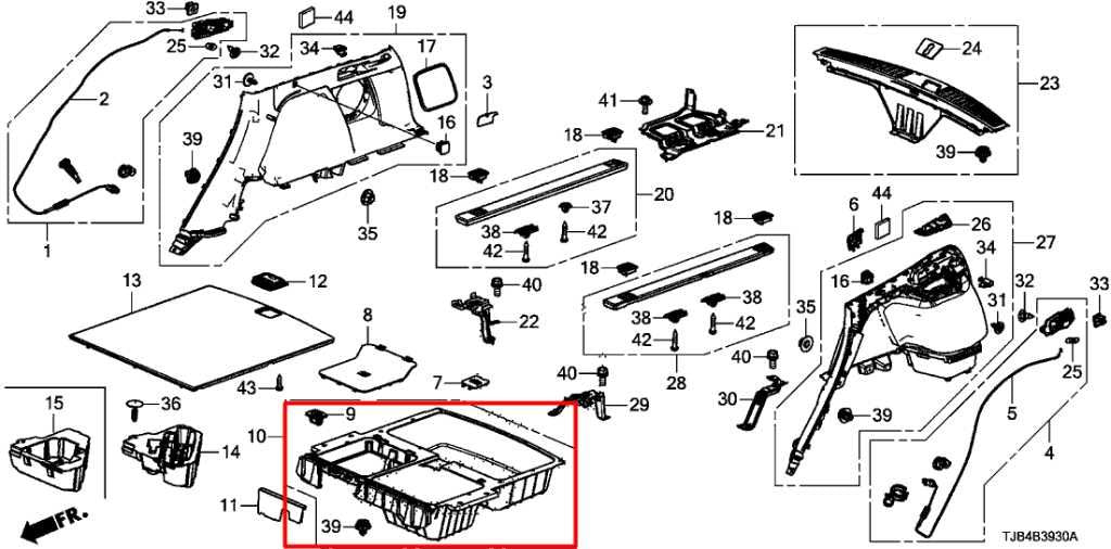 2019-25 Acura RDX SH-AWD 2.0L AWD Rear Trunk Cargo Floor Storage Compartment Box - Alshned Auto Parts