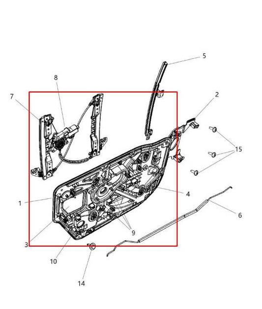 08-20 Dodge Grand Caravan Rear Left Door Window Regulator w/ Carrier and Motor - Alshned Auto Parts