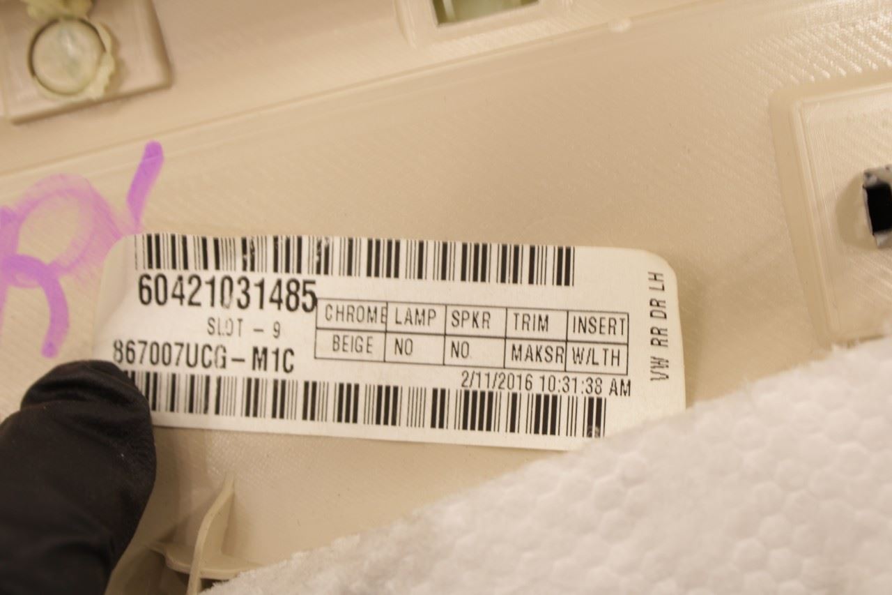 2012-19 Volkswagen Passat SE Rear Left Driver Door Trim Panel 561867211GOUT OEM - Alshned Auto Parts