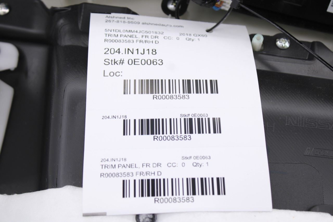 2016-19 Infiniti QX60 Front Right Side Door Trim Panel 809A0-9NF0A OEM *ReaD*22