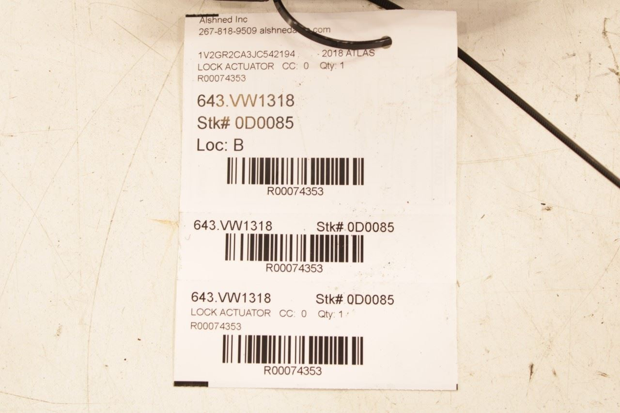 2018-2024 Volkswagen Atlas S Rear Left Door Lock Latch Actuator 5K4-839-015-AG - Alshned Auto Parts