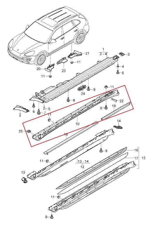 2011-2018 Porsche Cayenne S Right Rocker Panel Molding Rear Door Scuff Plate Set - Alshned Auto Parts