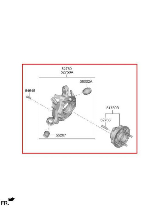 18-23 KIA Stinger GT2 AWD Rear Left Driver Side Spindle Knuckle Hub 52710-J5000 - Alshned Auto Parts