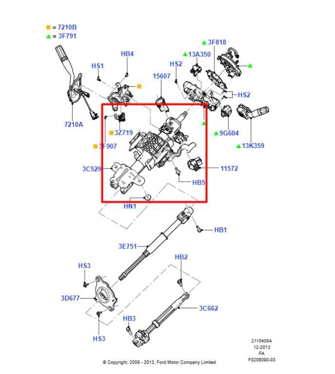 13-16 Ford F250 Lariat Crew Cab 6.2L Steering Column Assembly CC34-3C529-DK OEM - Alshned Auto Parts