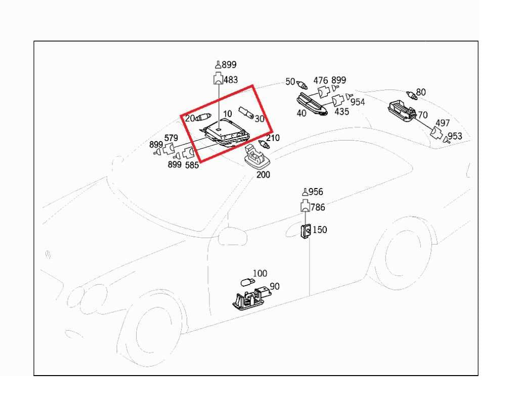 2006-2009 Mercedes-Benz CLK350 Inner Front Roof Overhead Console 20982025018J121