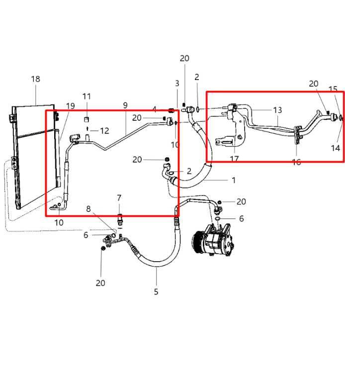 11-14 Jeep Grand Cherokee 3.6L AC Conditioning Suction and Liquid Hose Line Set1