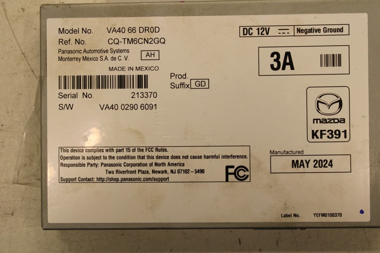 2024-2025 Mazda CX-30 2.5 S HD Radio Tuner Receiver Amplifier Control Module - Alshned Auto Parts