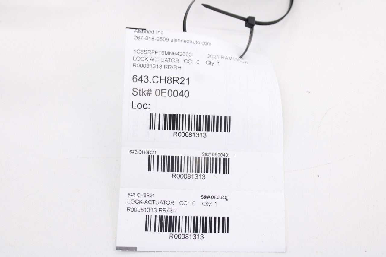 2019-2025 RAM 1500 Crew Cab Rear Right Passenger Side Door Lock Latch Actuator - Alshned Auto Parts