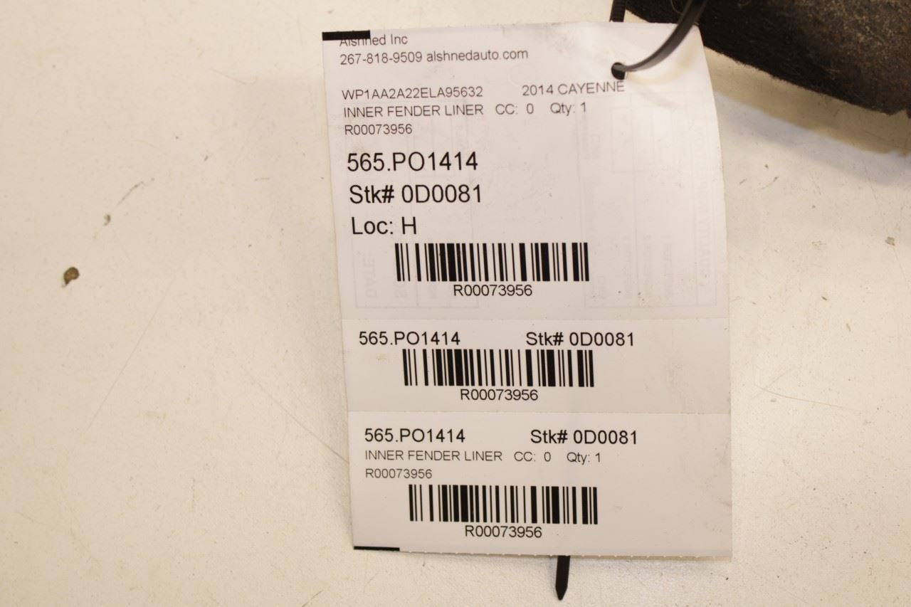 2011-2018 Porsche Cayenne Platinum Rear Left Side Wheelhouse Liner Splash Shield - Alshned Auto Parts
