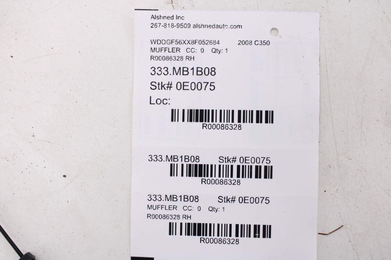 2008-11 Mercedes-Benz C350 Sport 3.5L V6 Rear Right Exhaust System Muffler Pipe13