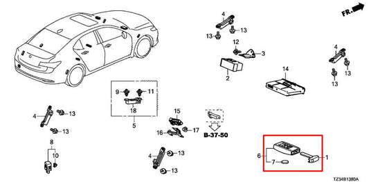 2015-2017 Acura TLX Tech 3.5L FWD Smart Key Keyless Remote Entry Fob Transmitter - Alshned Auto Parts