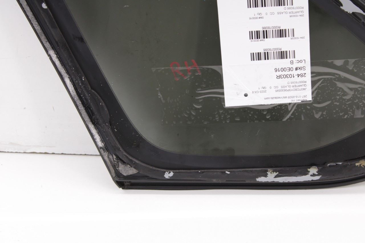 16-2023 Mazda CX-9 Grand Touring Rear Right Passenger Side Quarter Window Glass - Alshned Auto Parts