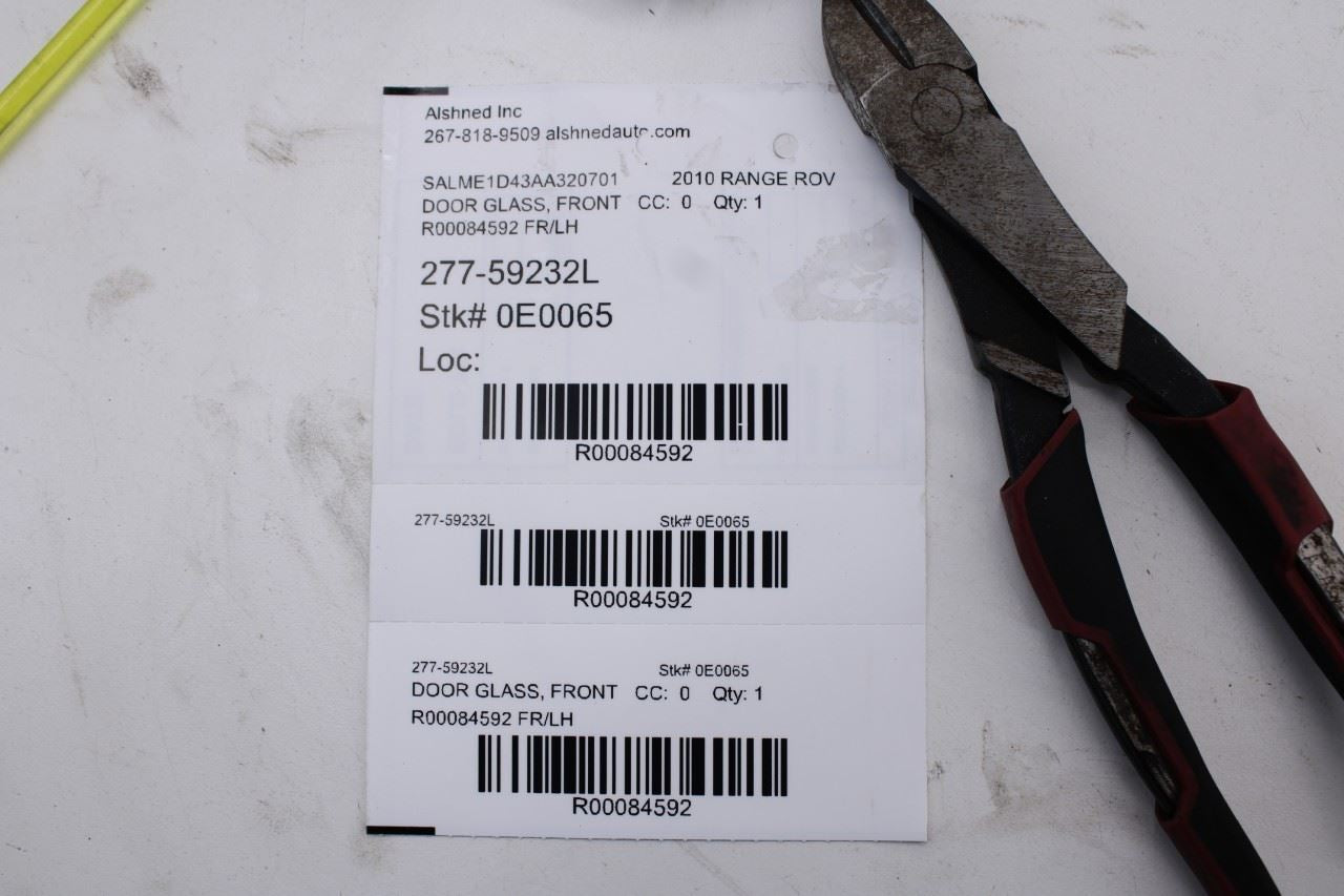 2010-2012 Land Rover Range Rover HSE Front Left Door Window Glass LR040921 OEM - Alshned Auto Parts