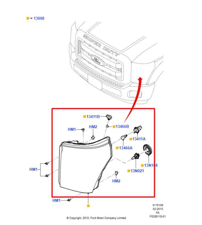 2011-16 Ford F250 Lariat Crew Cab 6.2L 4WD Front Driver Left Side Headlight Lamp - Alshned Auto Parts