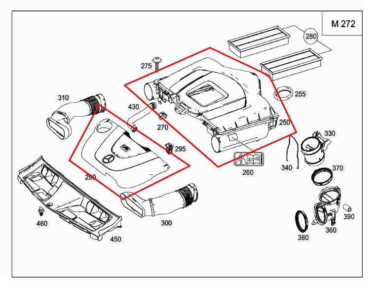 06-12 Mercedes-Benz C350 3.5L RWD Air Intake Cleaner and Engine Appearance Cover - Alshned Auto Parts