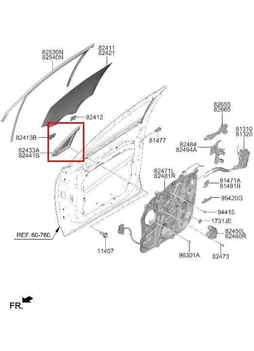 19-23 Hyundai Santa Fe SEL Front Right Side Door Quarter Vent Window Fixed Glass1