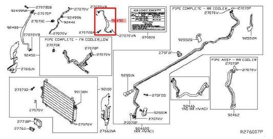 2014-20 Infiniti QX60 3.5L FWD AC Conditioning Discharge Flexible High Hose Line - Alshned Auto Parts