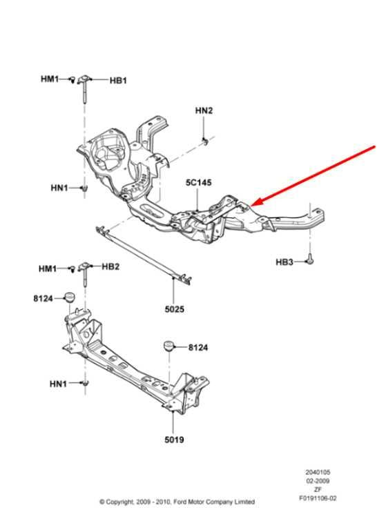 2005-2010 Ford Mustang Conv V6 RWD Front Crossmember Subframe 5R3Z-5C145-A OEM2