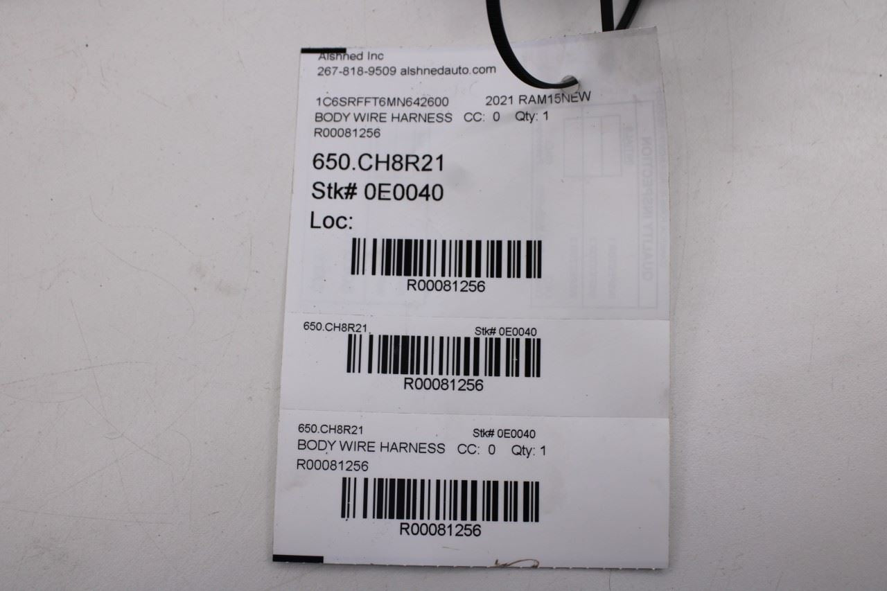 21-24 Ram 1500 Big Horn Rear Bumper Fascia Module Wire Wiring Harness 68488369AA - Alshned Auto Parts