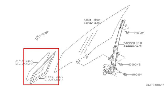 2014-16 Subaru Impreza Sport Premium AWD Front Right Side Door Vent Window Glass - Alshned Auto Parts