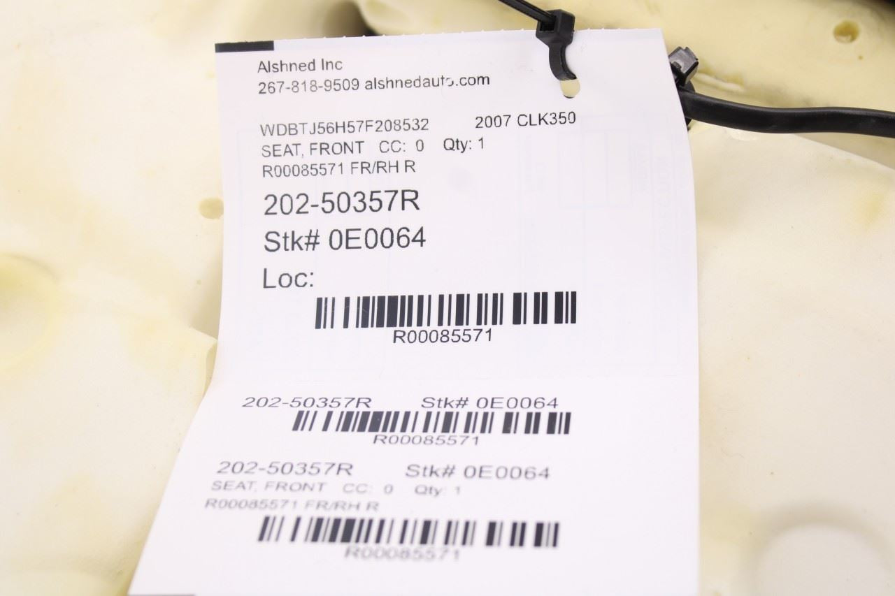 2006-09 Mercedes-Benz CLK 350 Front Passenger Right Side Side Seat Lower Cushion12