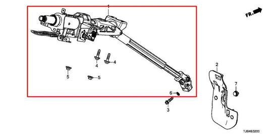 2019-2021 Acura RDX SH-AWD 2.0L AWD Steering Column Assembly 53200-TJB-A02 OEM - Alshned Auto Parts
