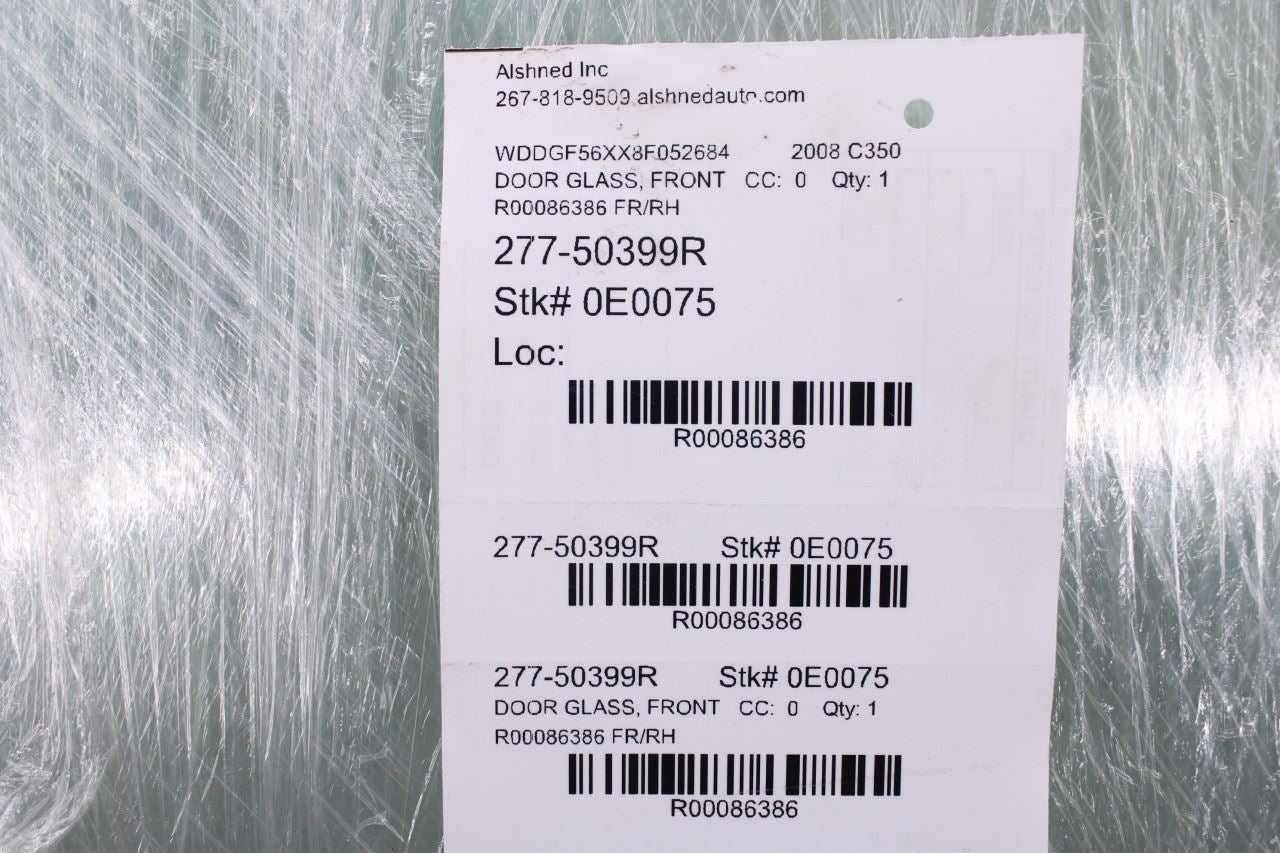 2008-2014 Mercedes-Benz C350 Sport Front Right Door Window Glass 2047250800 OEM - Alshned Auto Parts