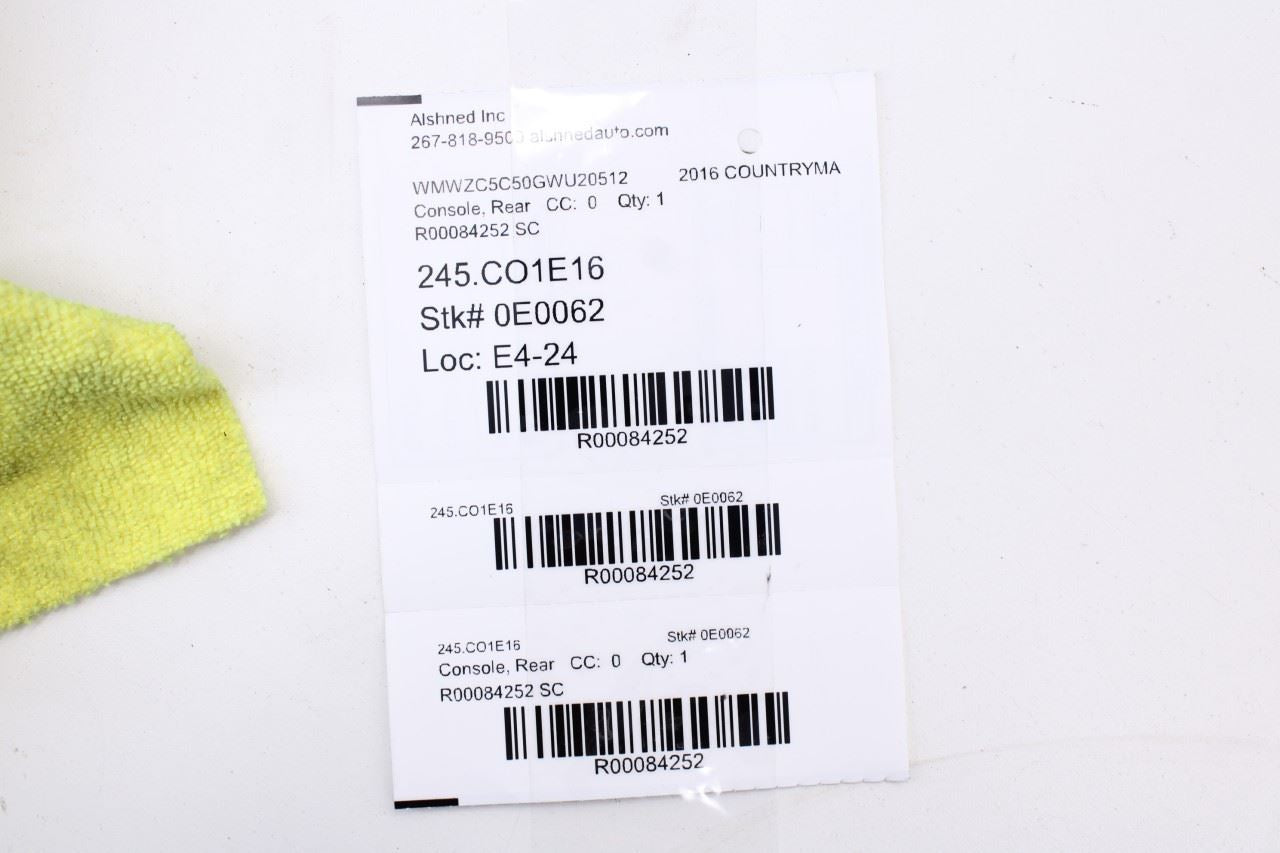 2010-16 Mini Countryman Cooper S Rear Center Console End Cap Back Panel 981305513