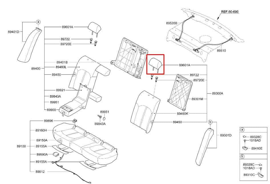 2015-2017 Hyundai Sonata SE 2.4L FWD Rear Driver Left Side 2nd Row Seat Headrest - Alshned Auto Parts