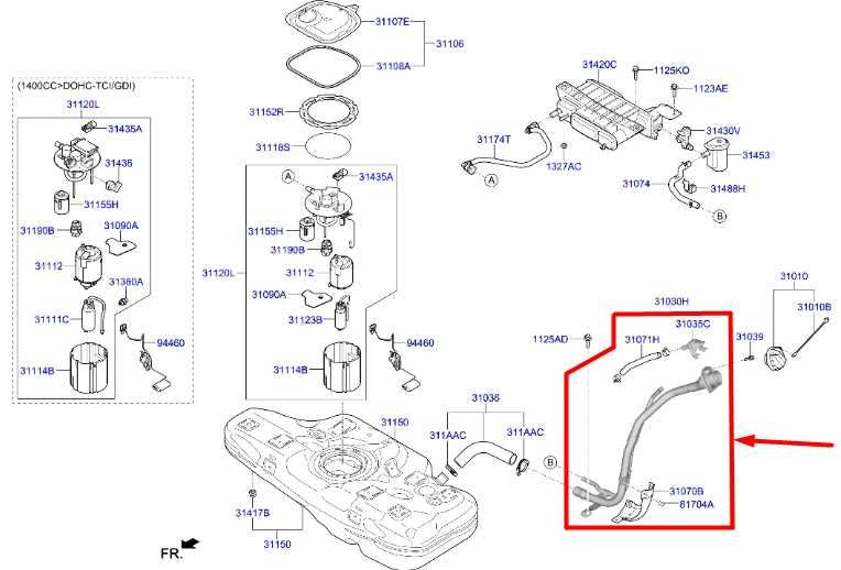 2017-2020 Hyundai Elantra 2.0L Fuel Filler Neck Pipe Tube 31030-F3500 OEM - Alshned Auto Parts