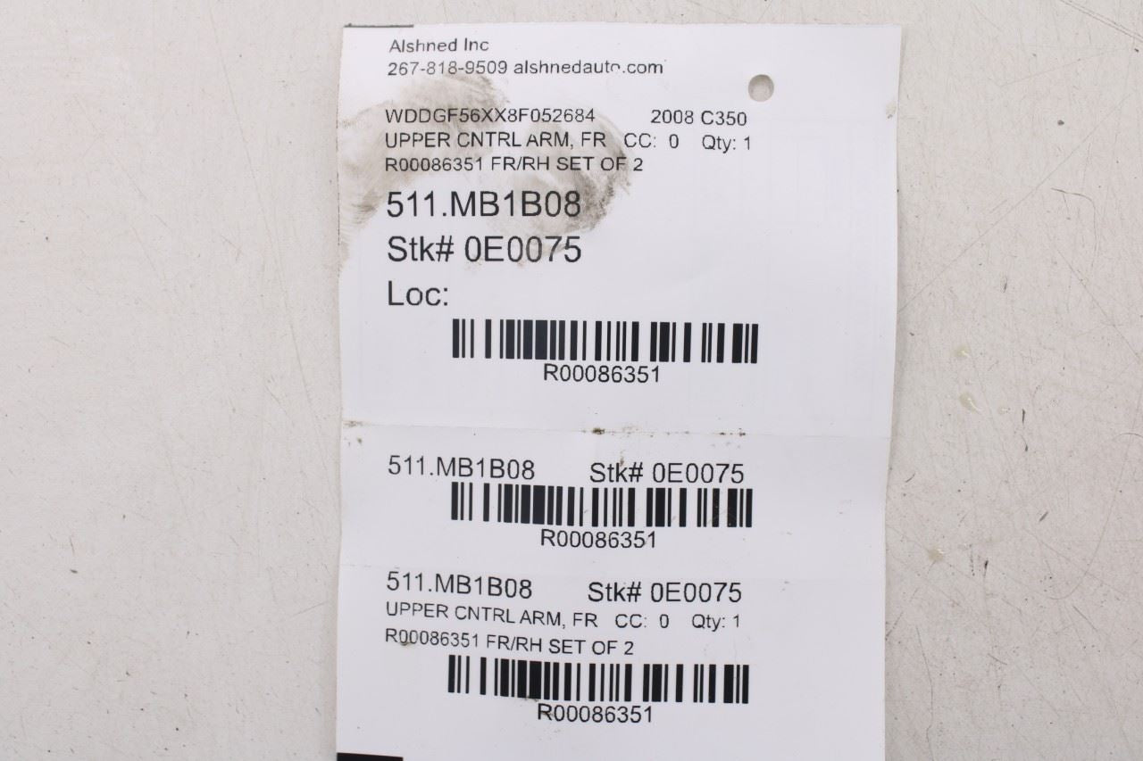 2008-15 Mercedes-Benz C350 Sport RWD Front Right Upper and Lower Control Arm Set - Alshned Auto Parts