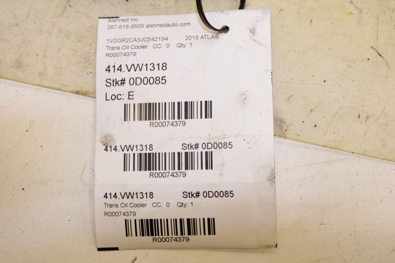 2018-22 Volkswagen Atlas S Transmission Oil Cooler Pressure Feed and Return Line - Alshned Auto Parts