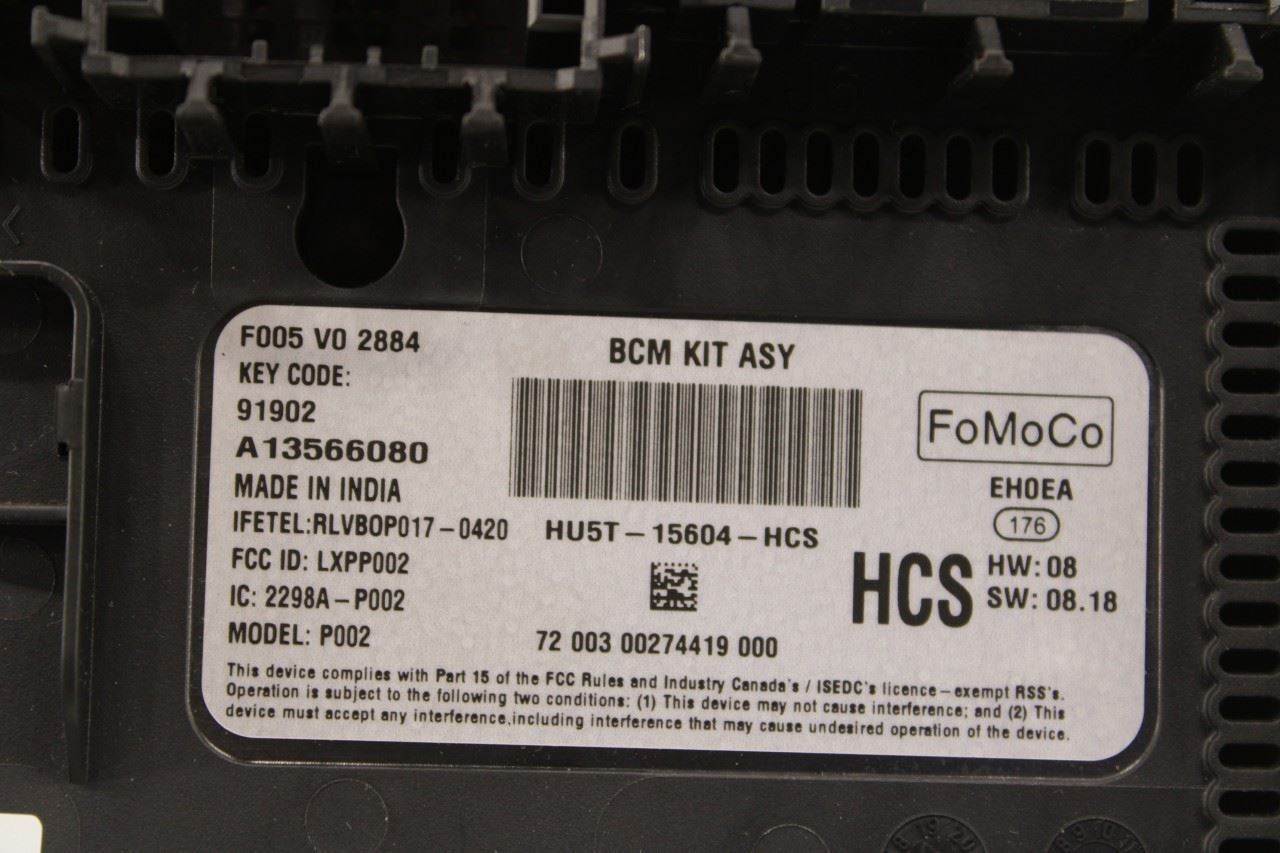 18-21 Ford EcoSport SE 1.0L FWD BCM Body Control Module Fuse Box HU5T-15604-HCS - Alshned Auto Parts