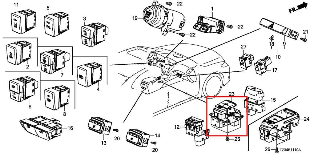 2015-17 Acura TLX Tech Center Console Trim and Gear Select Switch w/ Cup Holder - Alshned Auto Parts