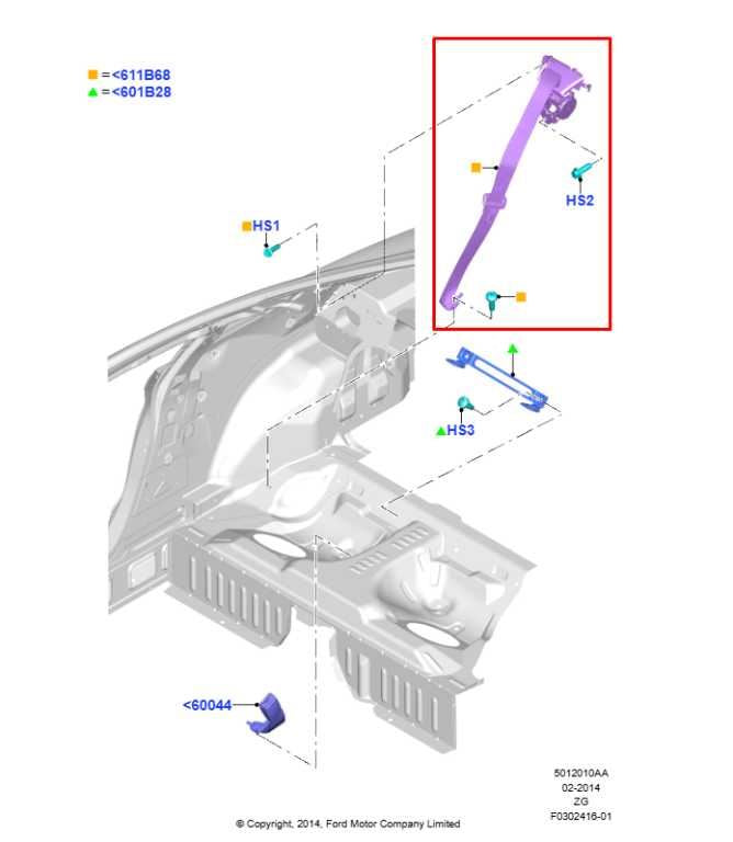 15-17 Ford Mustang GT 5.0L RWD Rear Driver Left Side 2nd Row Seat Belt Retractor1