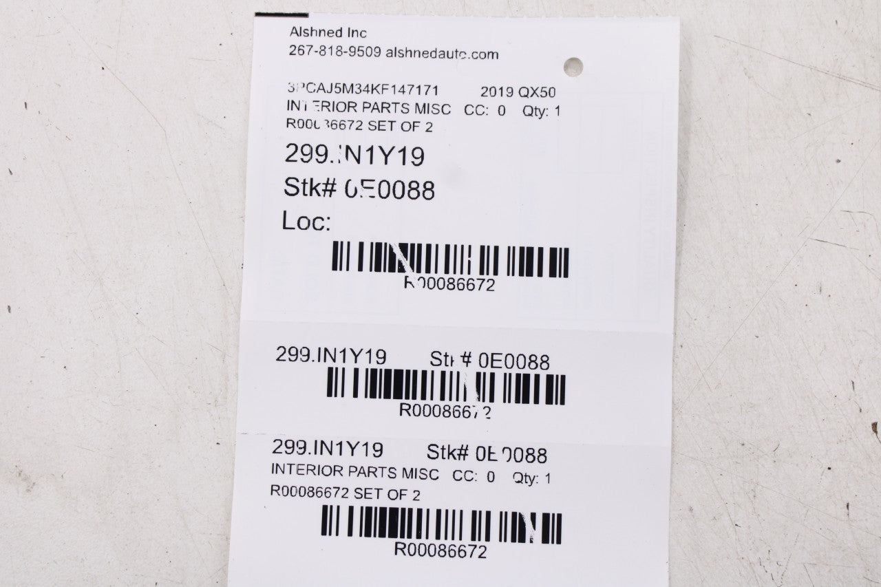 2019-2021 Infiniti QX50 Essential Right and Left Center Upper B-Pillar Trim Set11