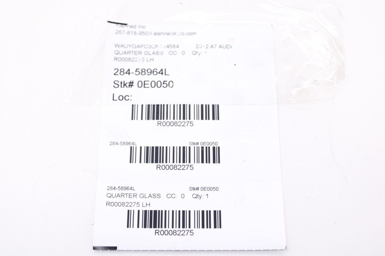 2012-2018 Audi A7 Premium Rear Left Side Quarter Window Glass 4G8-845-299-C-NVB9