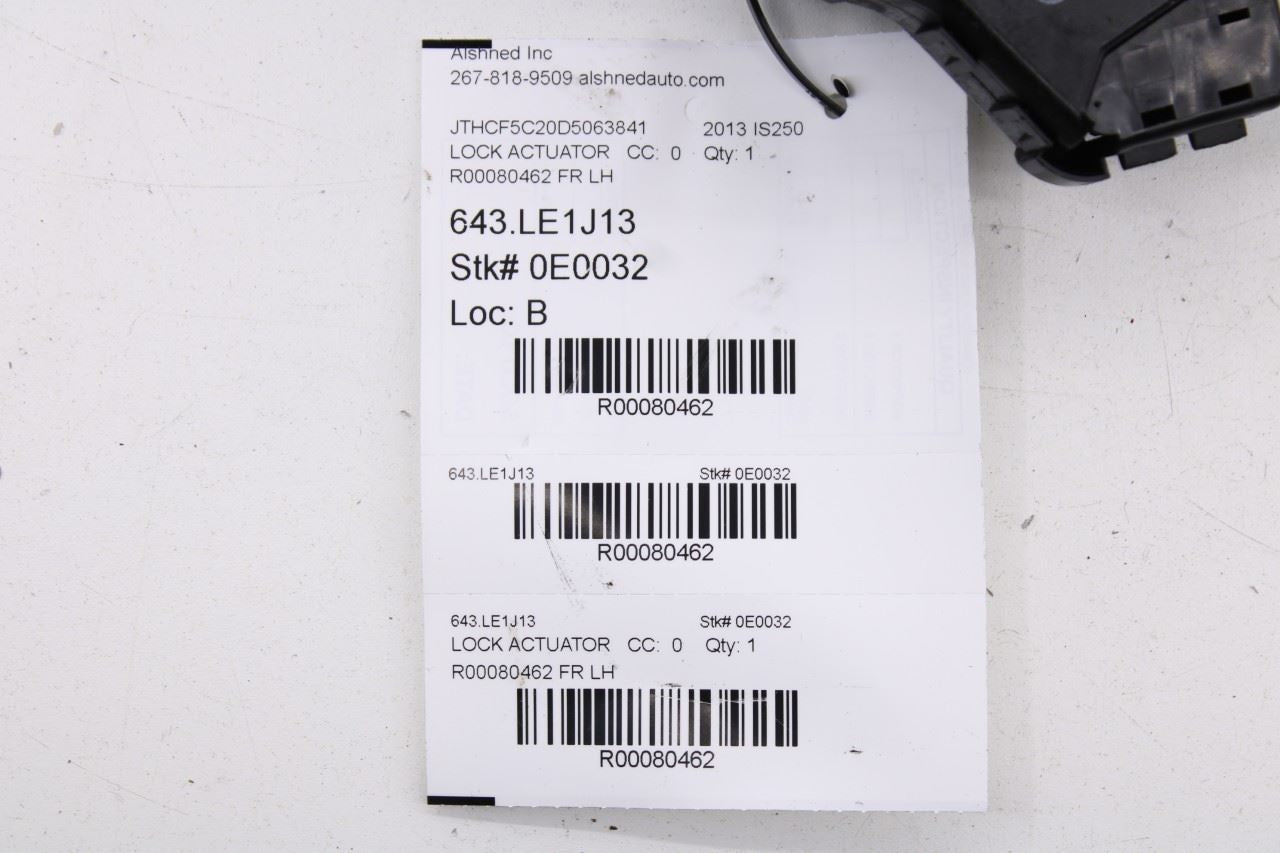 2006-2013 Lexus IS250 Front Left Side Door Lock Latch Actuator 69040-53110 OEM - Alshned Auto Parts