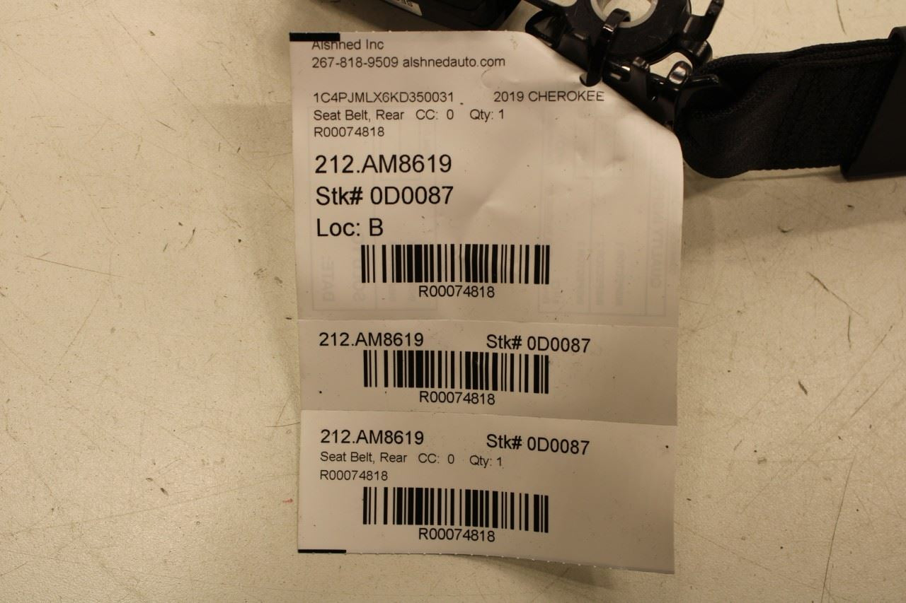 19-23 Jeep Cherokee Latitude Rear RH LH and Center 2nd Row Seat Belt Buckle Set - Alshned Auto Parts