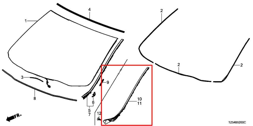 17-20 Acura MDX w/ Technology Pkg Front RH Side Windshield Trim Garnish Molding - Alshned Auto Parts