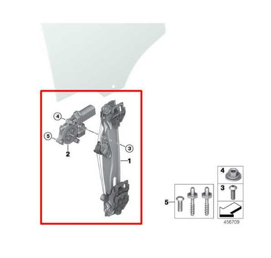 2016-24 Mini Cooper Clubman Rear Right Side Door Window Glass Regulator w/ Motor - Alshned Auto Parts