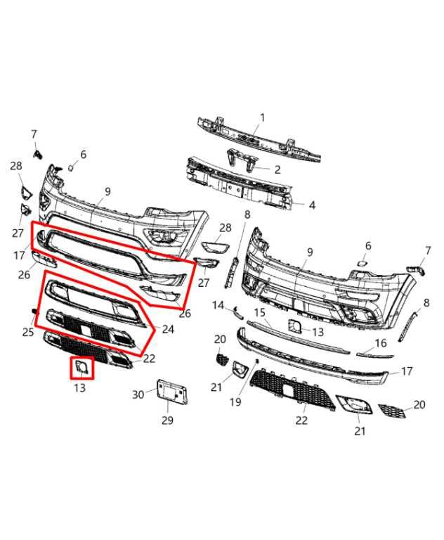 16-21 Jeep Grand Cherokee Overland 3.6L Front Bumper Lower Grille Chrome *ReaD* - Alshned Auto Parts