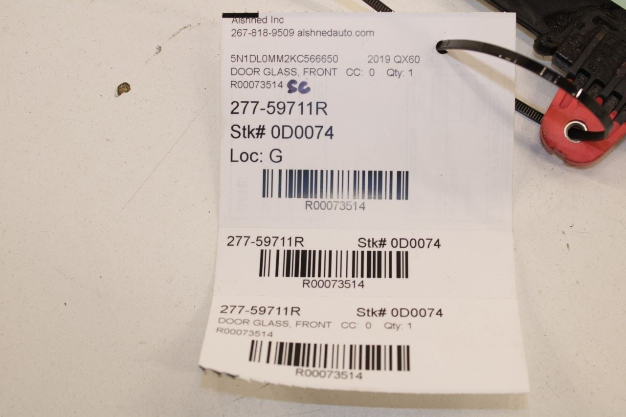 2016-2020 Infiniti QX60 Pure Front Right Side Door Window Glass 80300-9NC0A - Alshned Auto Parts