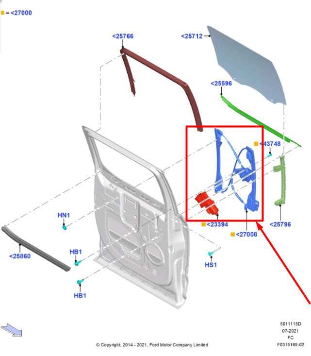 2015-2020 Ford F150 Crew Cab Rear Right Side Door Window Regulator with Motor1