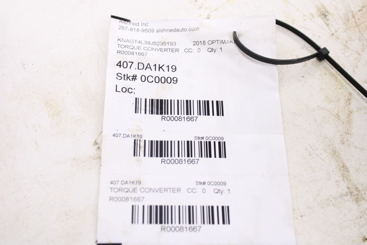 16-20 Kia Optima LX 2.4L FWD Automatic Transmission Torque Converter 451003B62013