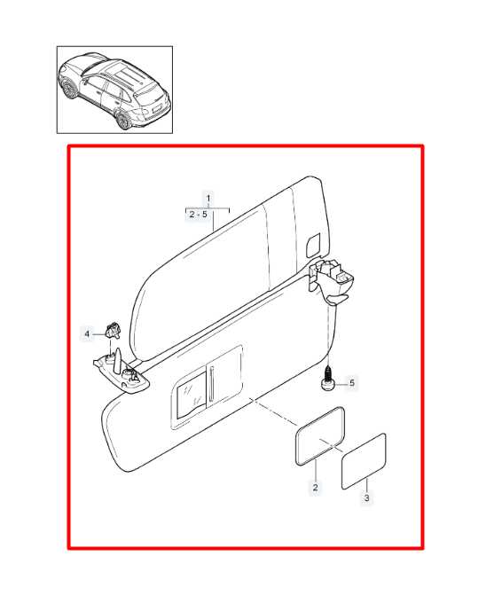 2011-18 Porsche Cayenne Platinum Front RH Double Sun Visor w/ Illuminated Mirror - Alshned Auto Parts