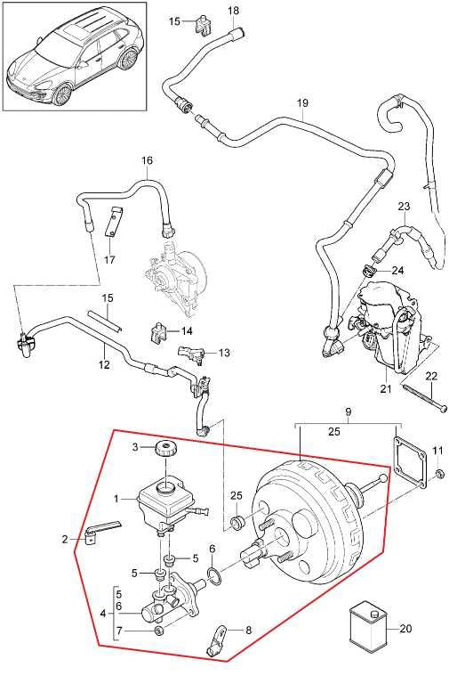 2011-18 Porsche Cayenne S 4.8L Power Brake Booster and Master Cylinder Assembly1